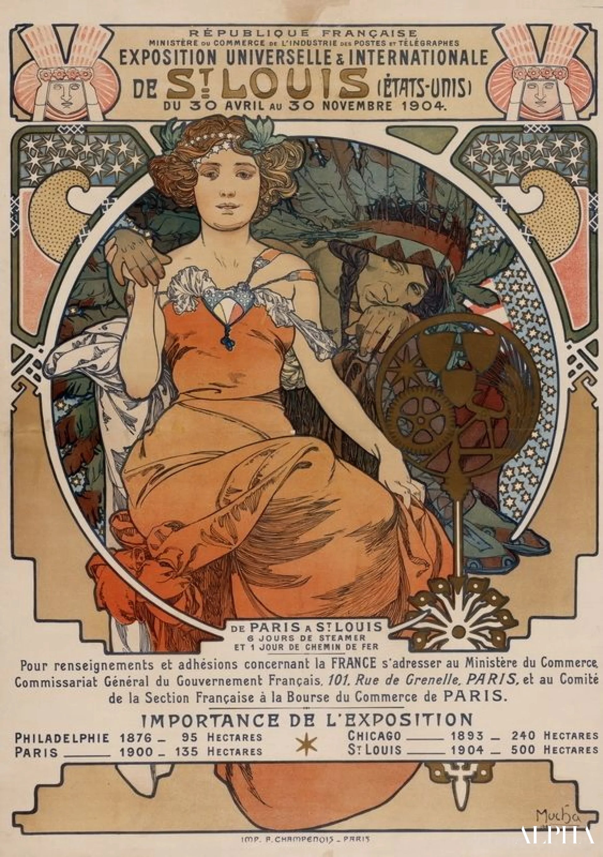 セントルイス万国博覧会 1904 - ミュシャ - 高級絵画および絵画の複製