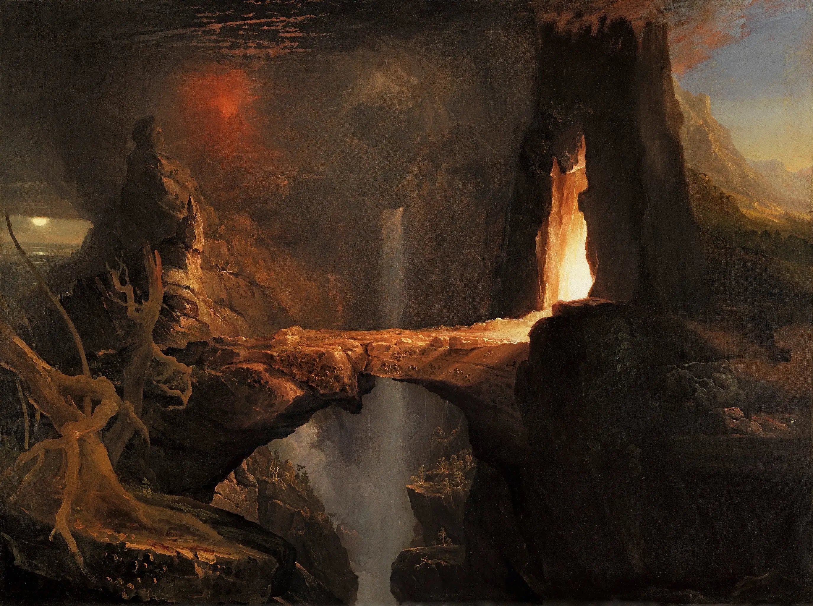 Expulsion: Lune et Lumière du Feu - Thomas Cole - Alpha Reproduction