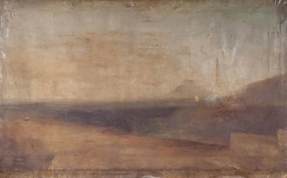 Extensive Landscape with River or Estuary and a Distant Mountain - J. M. W. Turner image 1 tableau peint à l’huile sur toile