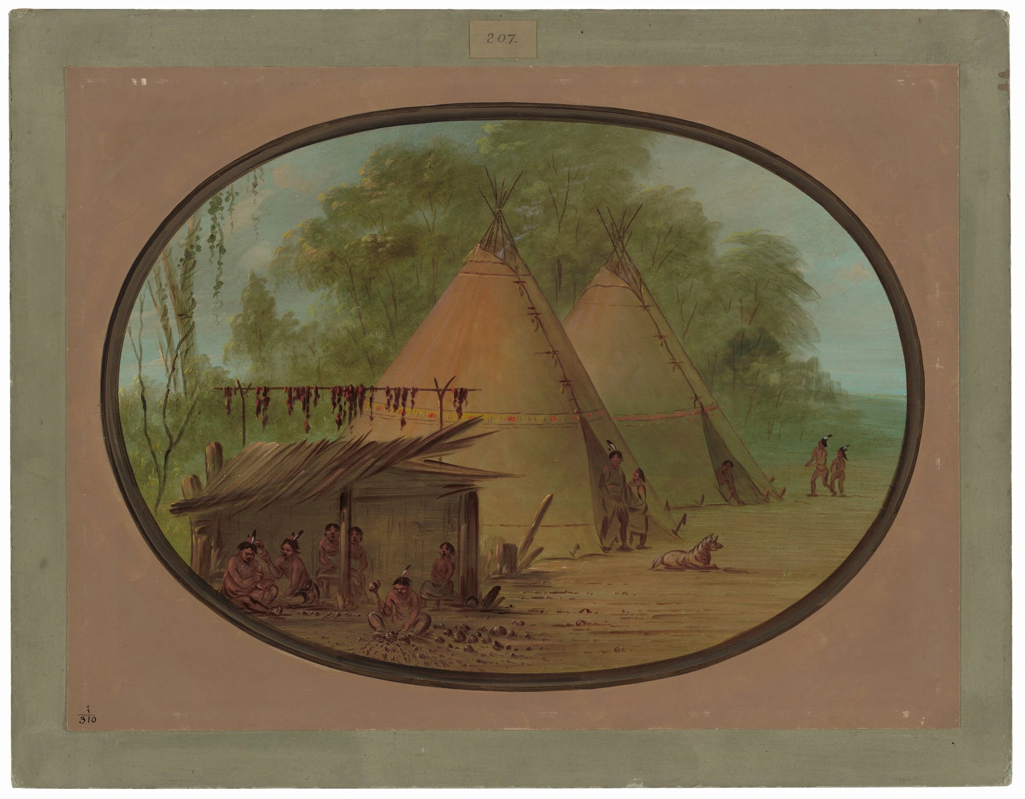 Fabriquer des pointes de flèches en silex - Apachees - George Catlin