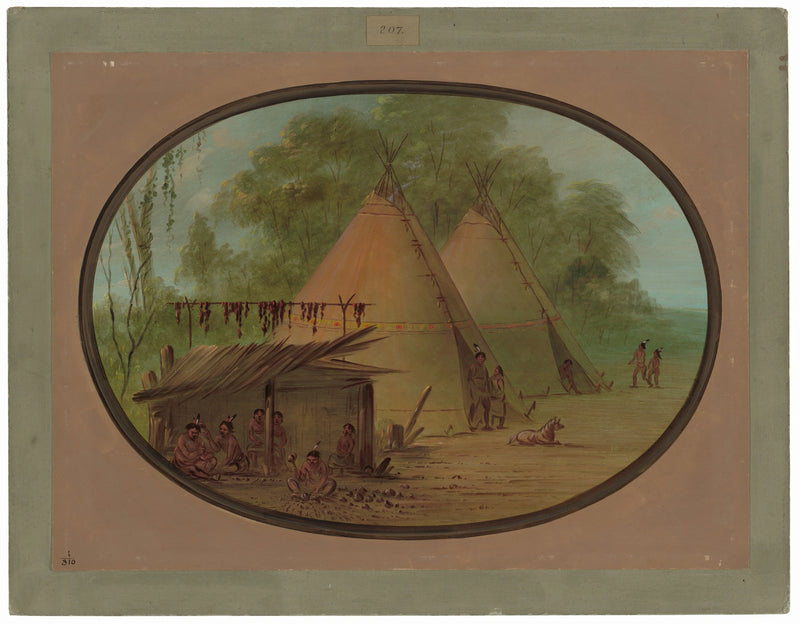 Fabriquer des pointes de flèches en silex - Apachees - George Catlin