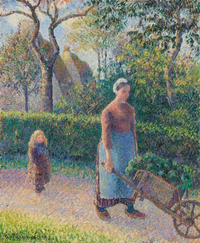Femme à la brouette - Camille Pissarro image 1 tableau peint à l’huile sur toile