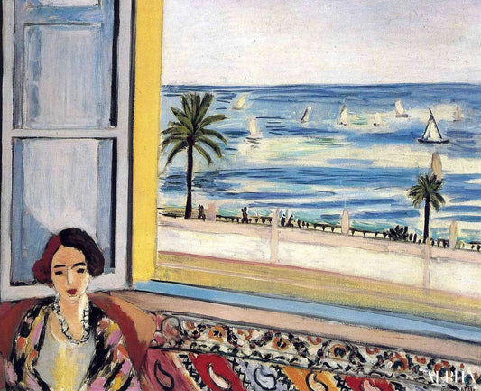 Femme assise, le dos tourné vers la fenêtre ouverte - Matisse - Reproductions de tableaux et peintures haut de gamme