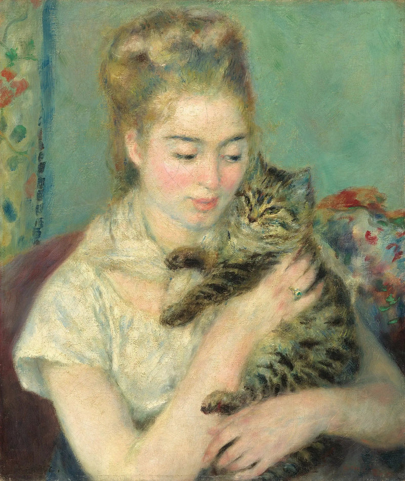 猫を抱えた女性 - ピエール＝オーギュスト・ルノワール
