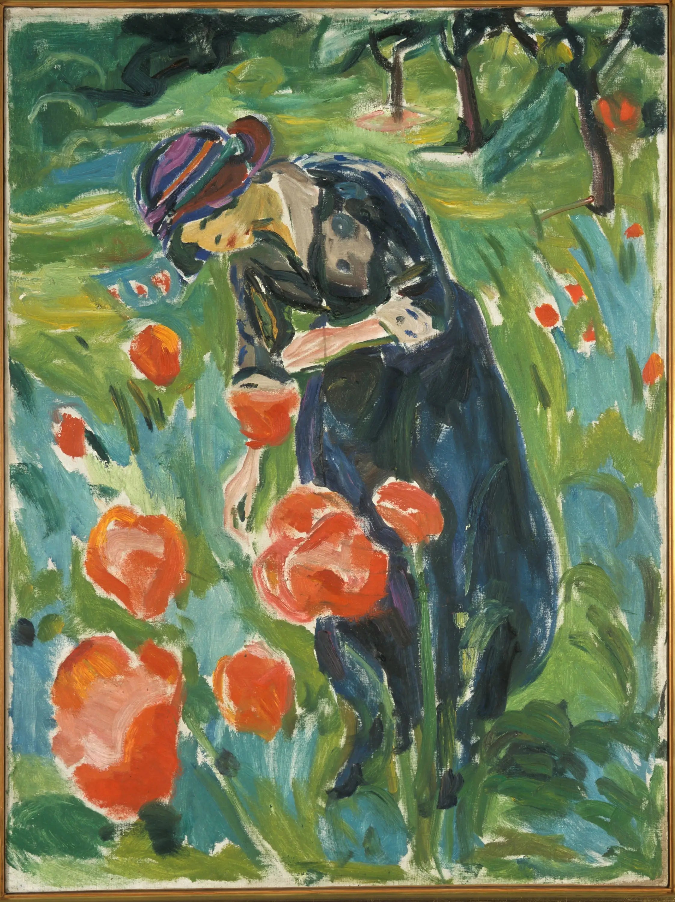 Reproduction du tableau « Femme au coquelicot - Edvard Munch » par Alpha Reproduction en peinture à l’huile