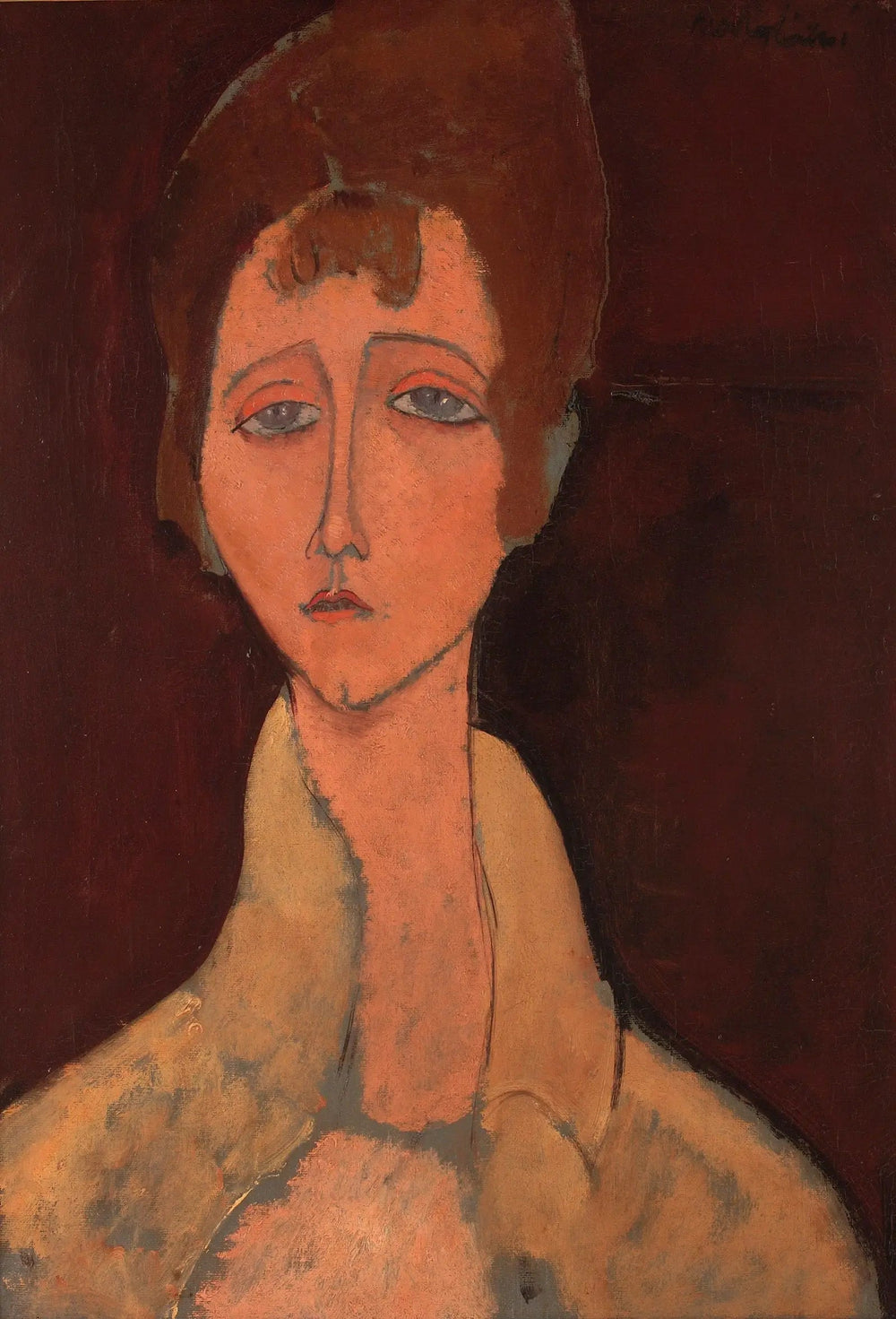 Femme au corsage blanc - Amedeo Modigliani image 1 tableau peint à l’huile sur toile