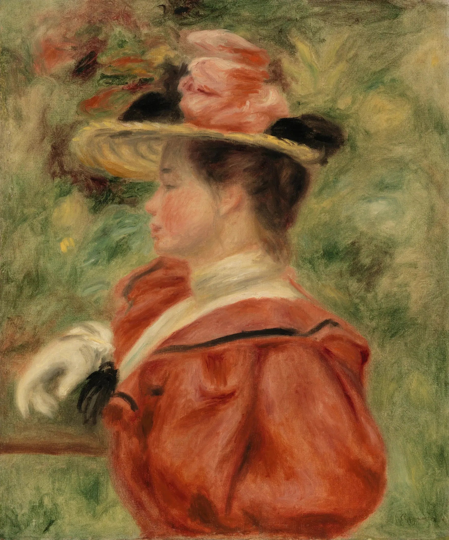 Femme au gant - Pierre-Auguste Renoir image 1 copie de tableau peinte à la main