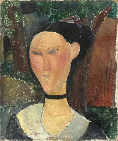 ベロアリボンの女性 - アメデオ・モディリアーニ