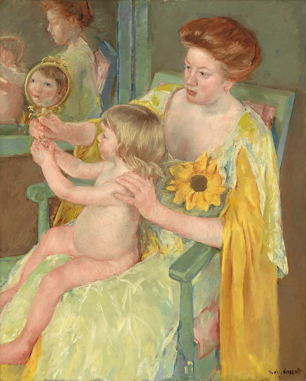 Femme au tournesol - Mary Cassatt image 1 copie peinte à la main à l’huile