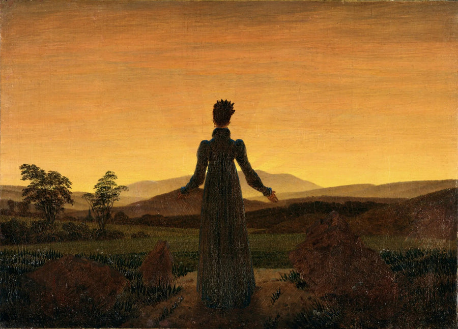 夕日を前にした女性 - カスパー・ダーヴィッド・フリードリヒ