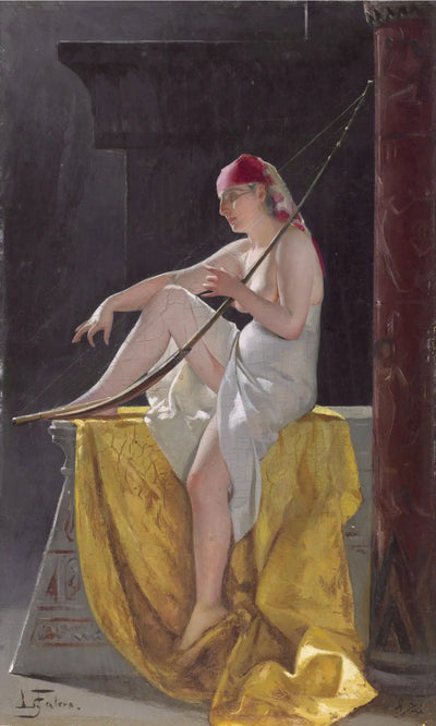 Femme égyptienne avec une harpe - Luis Ricardo Falero - Alpha Reproduction