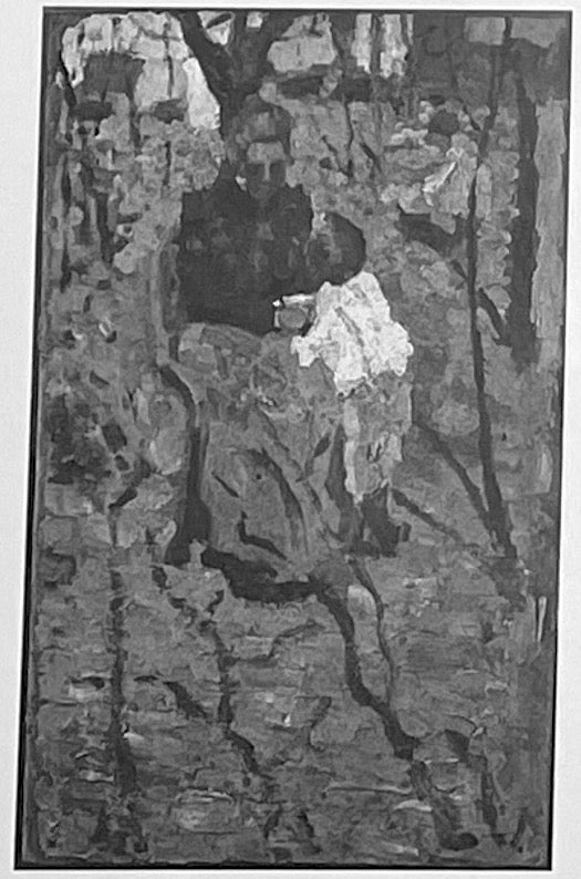 女性と子供（表面）/ 教会の風景のスケッチ（裏面） - カジミール・マレーヴィチ

Source:
Femme et enfant (recto) / Esquisse d'un paysage avec église (verso) - Kazimir Malevich