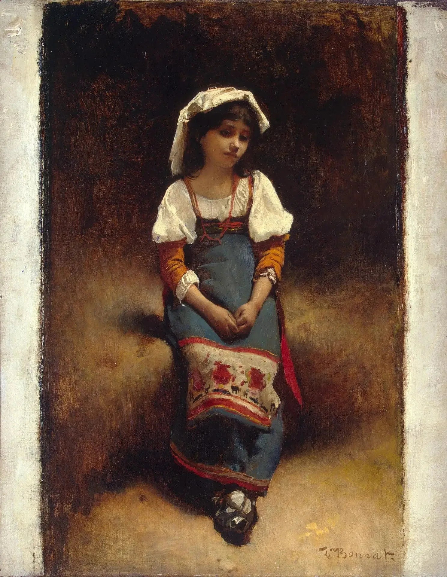 Femme italienne - Léon Bonnat image 1 reproduction artisanale de tableau