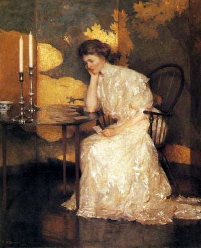 Femme jouant à la réussite - Frank Weston Benson - Alpha Reproduction