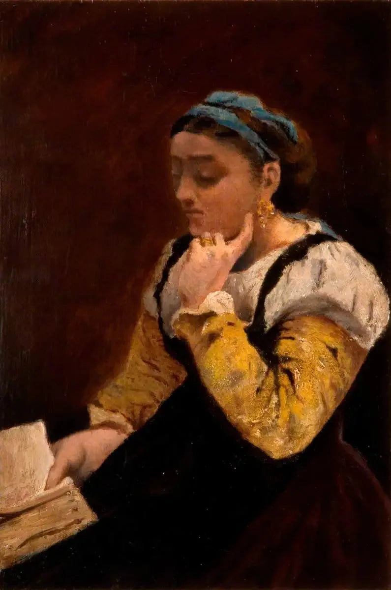 女性が読書している - ジャン＝バティスト・カミーユ・コロー