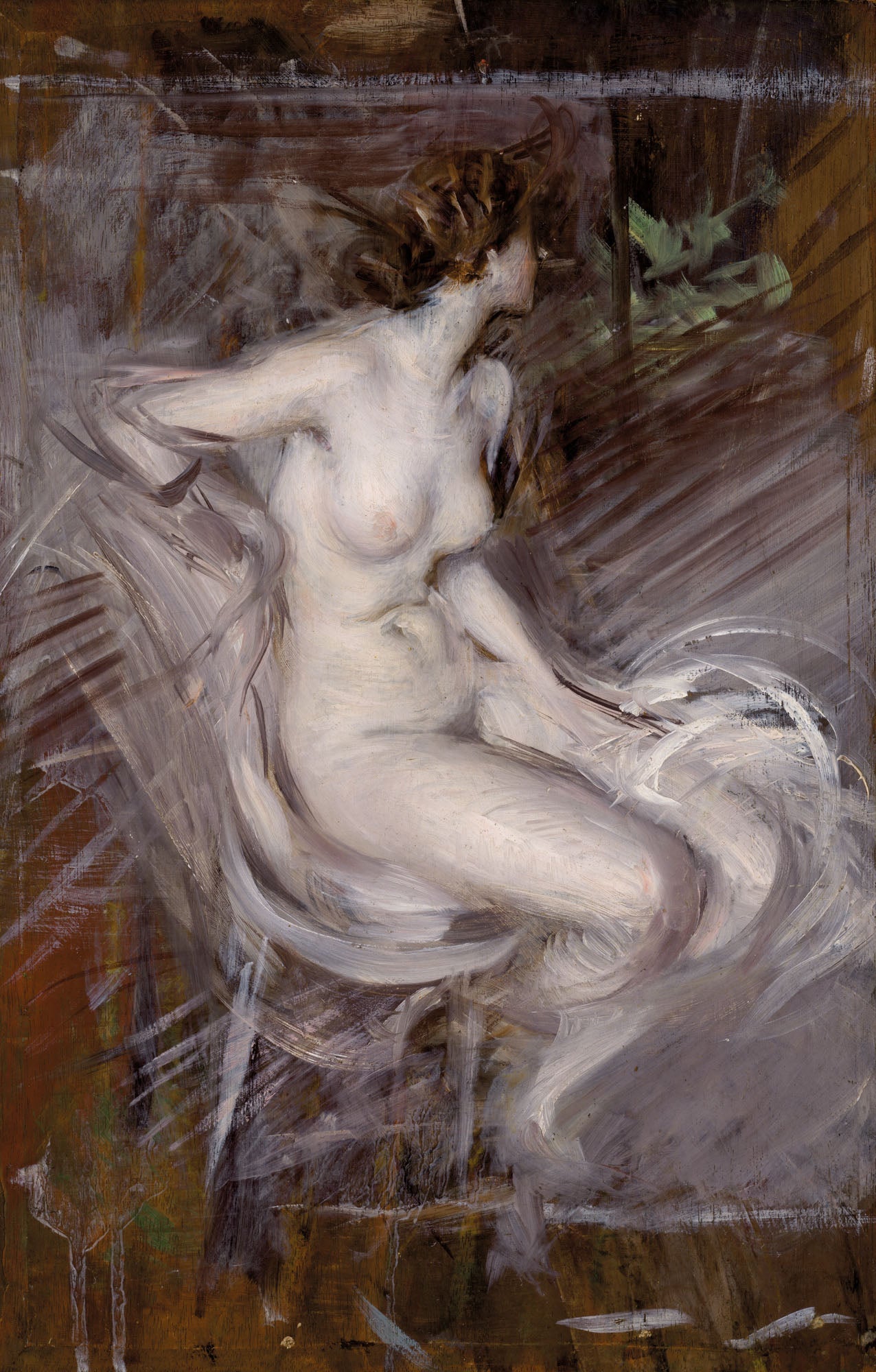Femme nue assise (nu couleur perle) - Giovanni Boldini - Alpha Reproduction