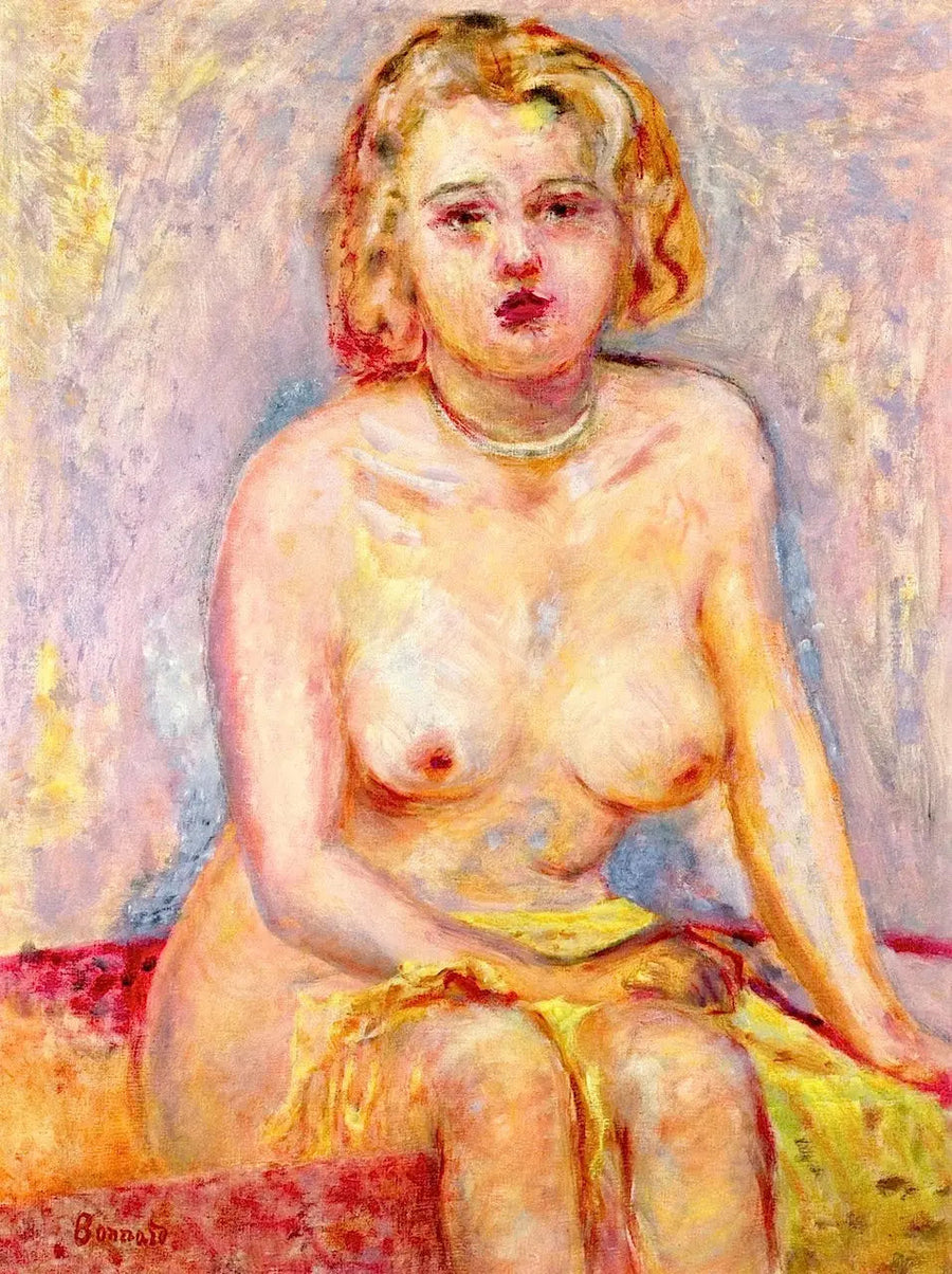 座っている裸の女性 - ピエール・ボナール