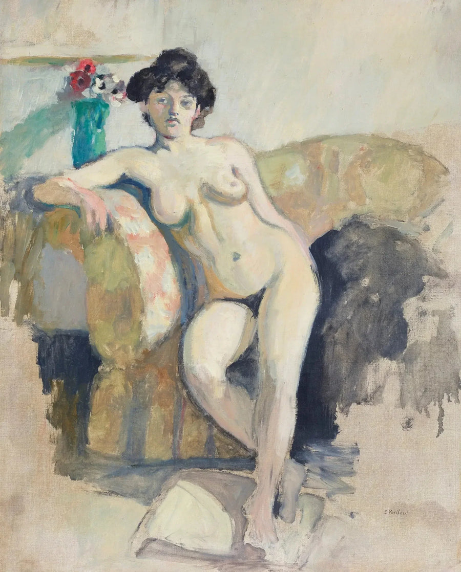 ソファに座る裸の女性 - エドゥアール・ヴィヤール
