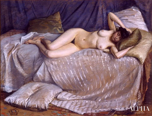 Femme nue étendue sur un divan - Caillebotte - Reproductions de tableaux et peintures haut de gamme