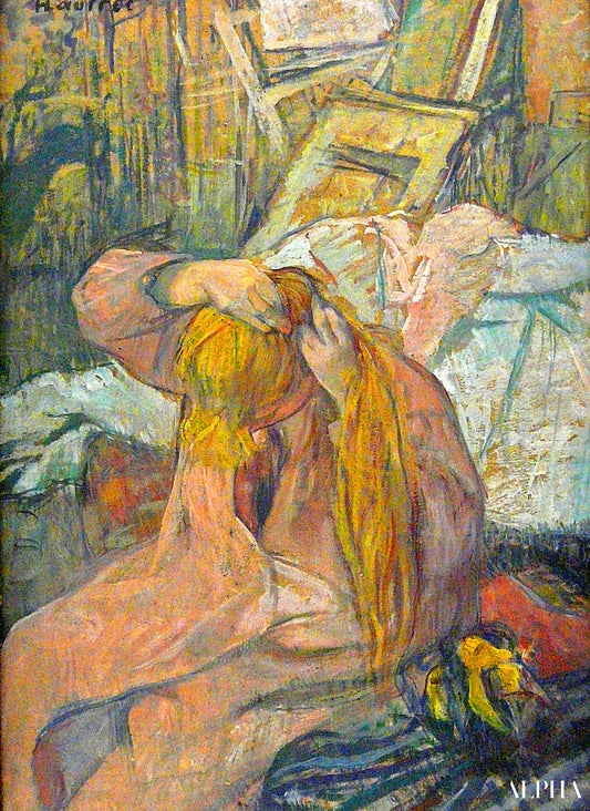 髪を整える女性 - トゥールーズ＝ロートレック - 高級絵画および絵画の複製
