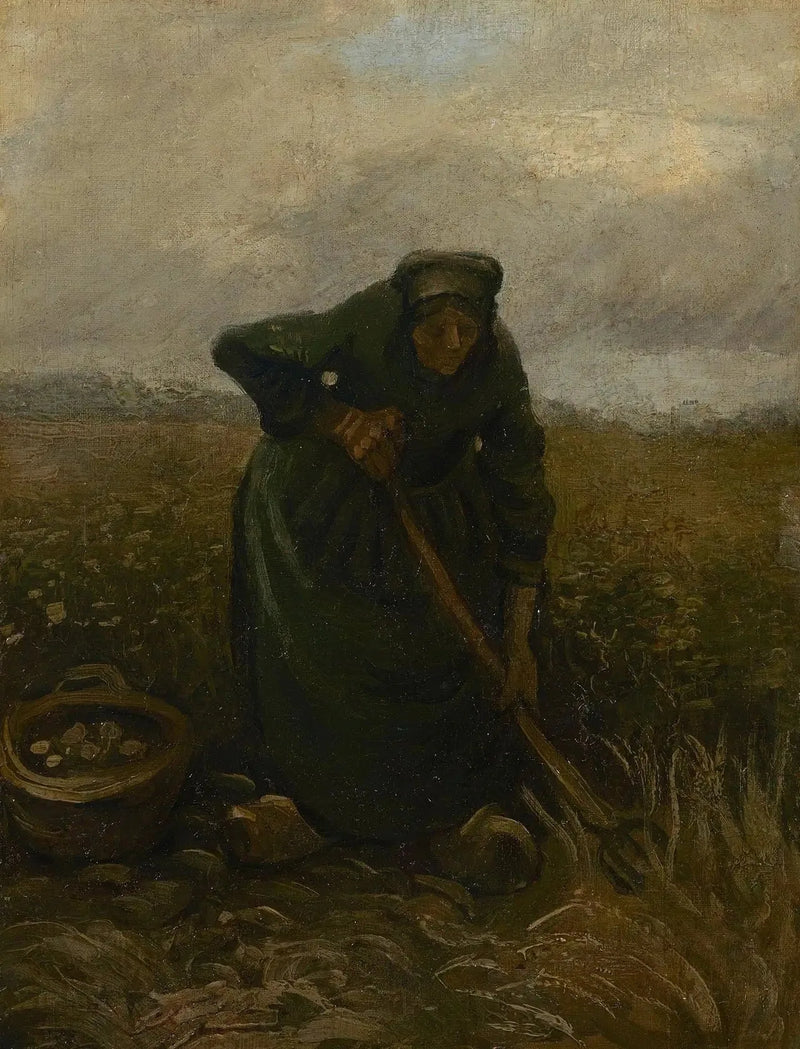 ジャガイモを持ち上げる女性 - Vincent van Gogh