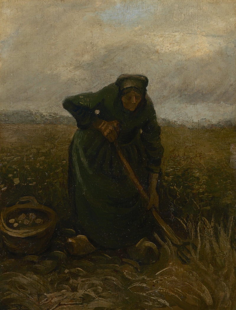 ジャガイモを持ち上げる女性 - Vincent van Gogh