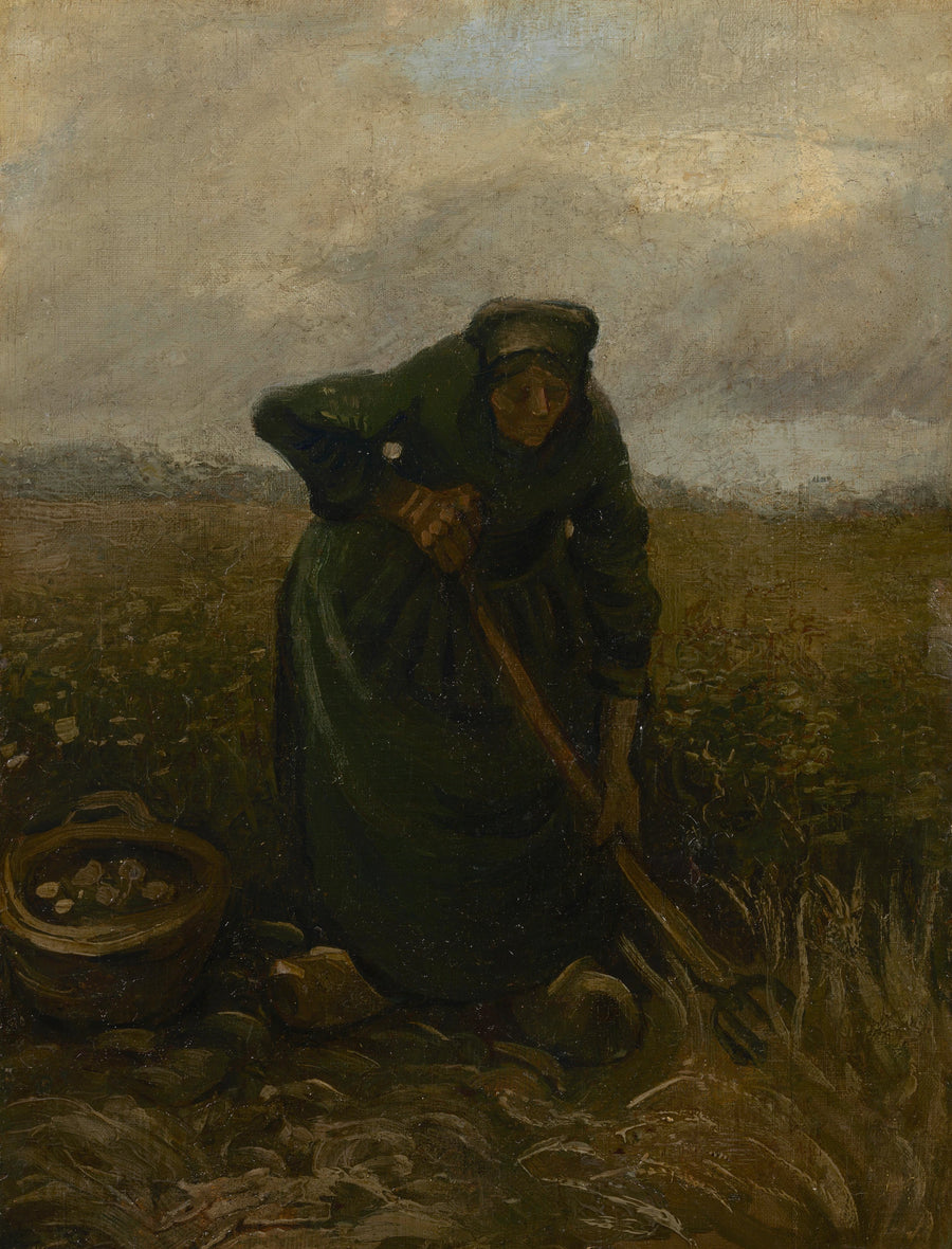 ジャガイモを持ち上げる女性 - Vincent van Gogh