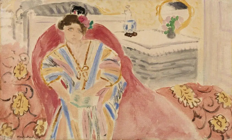 赤いソファの上の女性 (赤いソファの上の女性) - アンリ・マティス