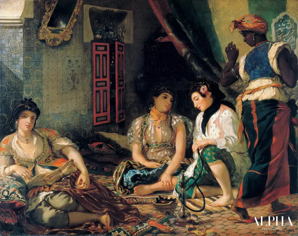 Femmes d'Alger dans leur appartement - Eugène Delacroix - Reproductions de tableaux et peintures haut de gamme