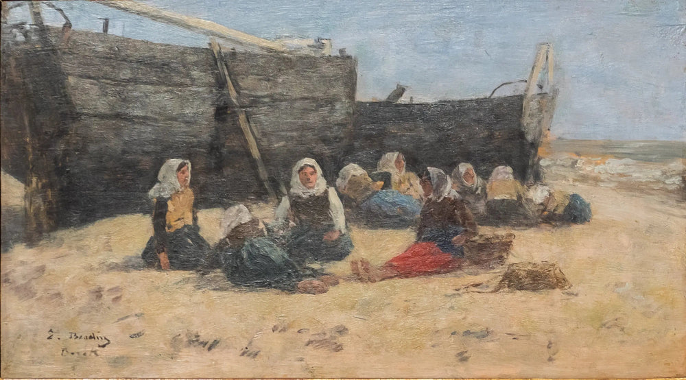 Femmes de pêcheurs au repos - Eugène Boudin image 1 copie peinte à la main à l’huile