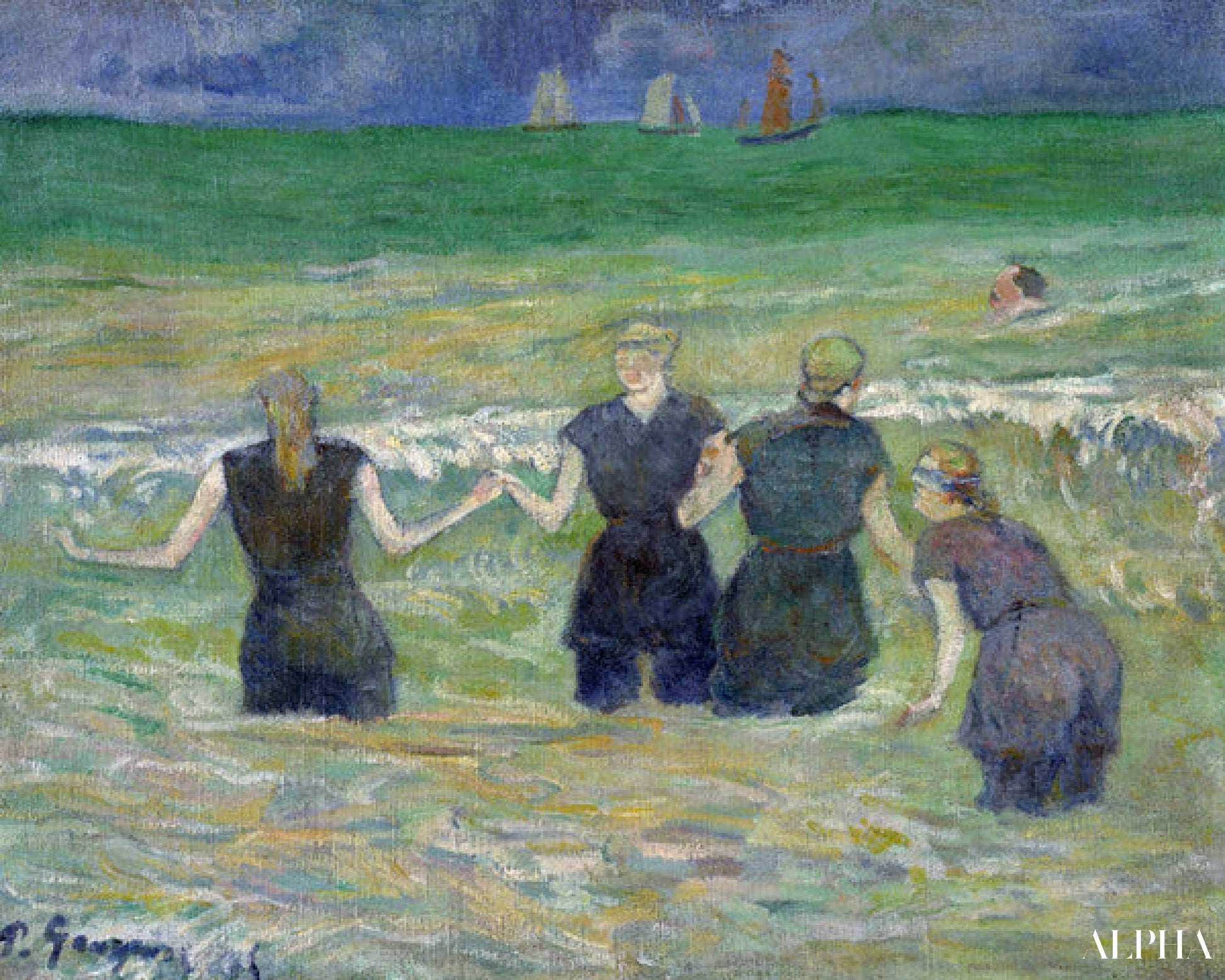 Femmes se baignant - Paul Gauguin - Reproductions de tableaux et peintures haut de gamme