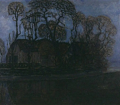 Reproduction du tableau « Ferme à Duivendrecht le soir - Piet Mondrian » par Alpha Reproduction en peinture à l’huile