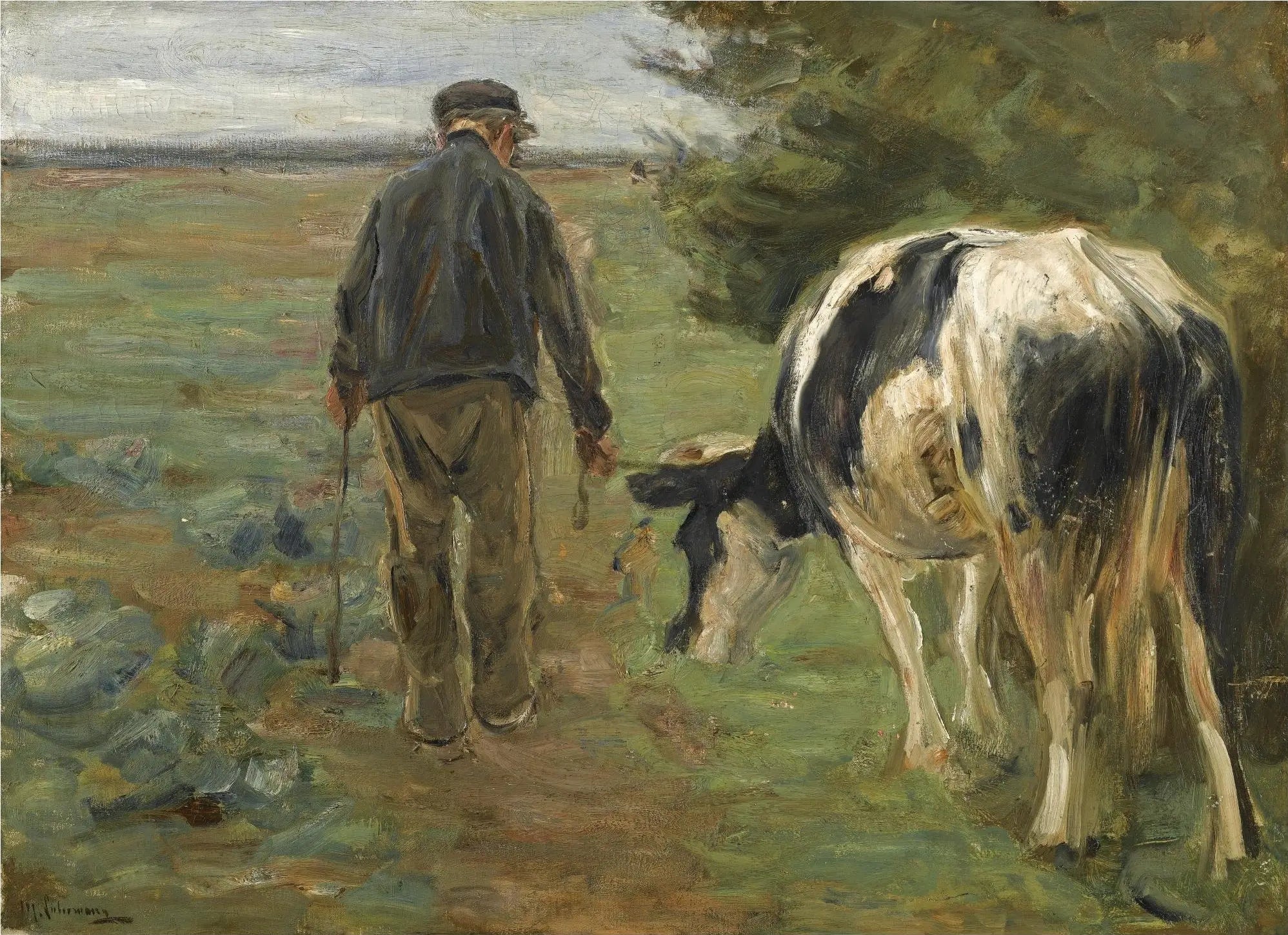 Fermier et vache - Max Liebermann image 1 tableau peint à l’huile sur toile