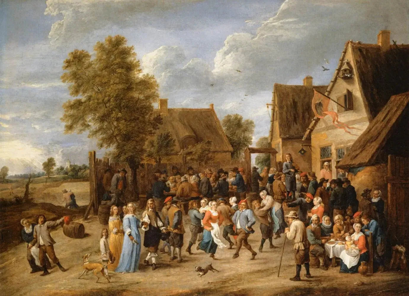 Fête villageoise avec couple aristocratique - David Teniers le Jeune image 1 reproduction d’œuvre d’art à l’huile