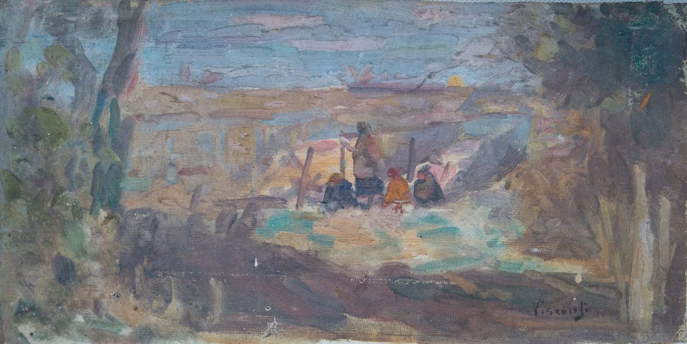Figuras na cerca - Eliseu Visconti image 1 reproduction artisanale de tableau