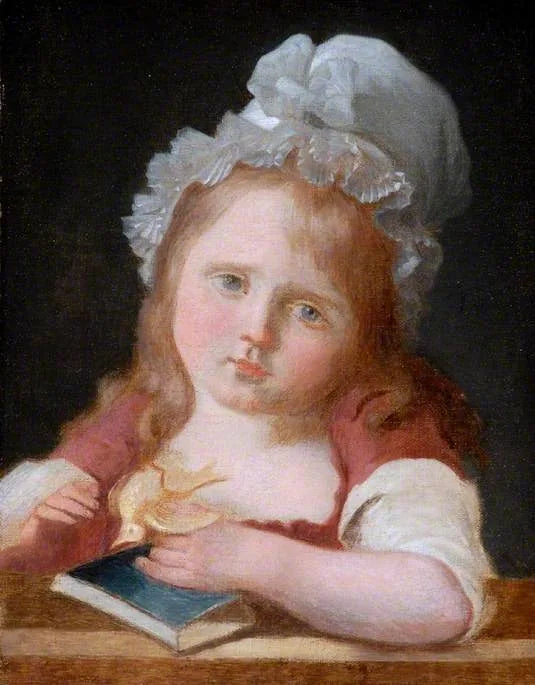 死んだカナリアを持つ少女 - ジャン＝バティスト・グリューズ