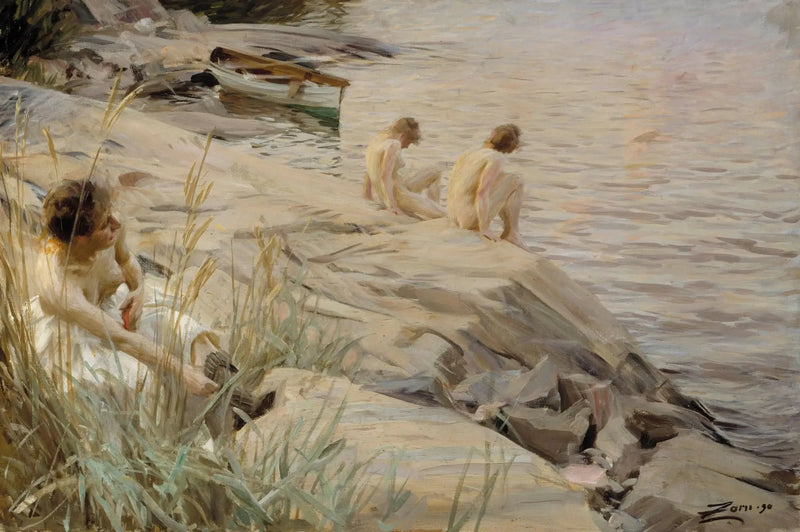 屋外で水浴びをする少女たち; 屋外で水浴びをする少女たち; アンダース・ゾーン

Source:
Filles se baignant en plein air ; Filles se baignant à l'extérieur ; Extérieur - Anders Zorn