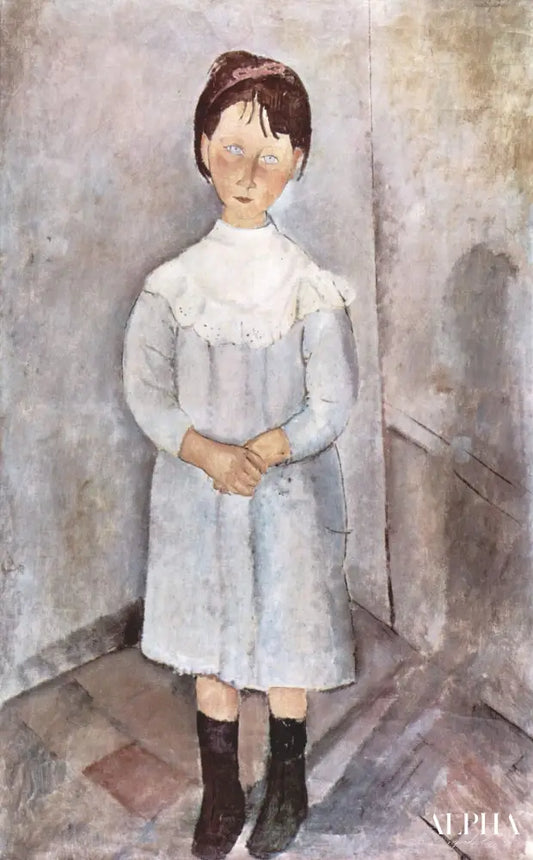 Fillette en bleu - Amedeo Modigliani - Reproductions de tableaux et peintures haut de gamme