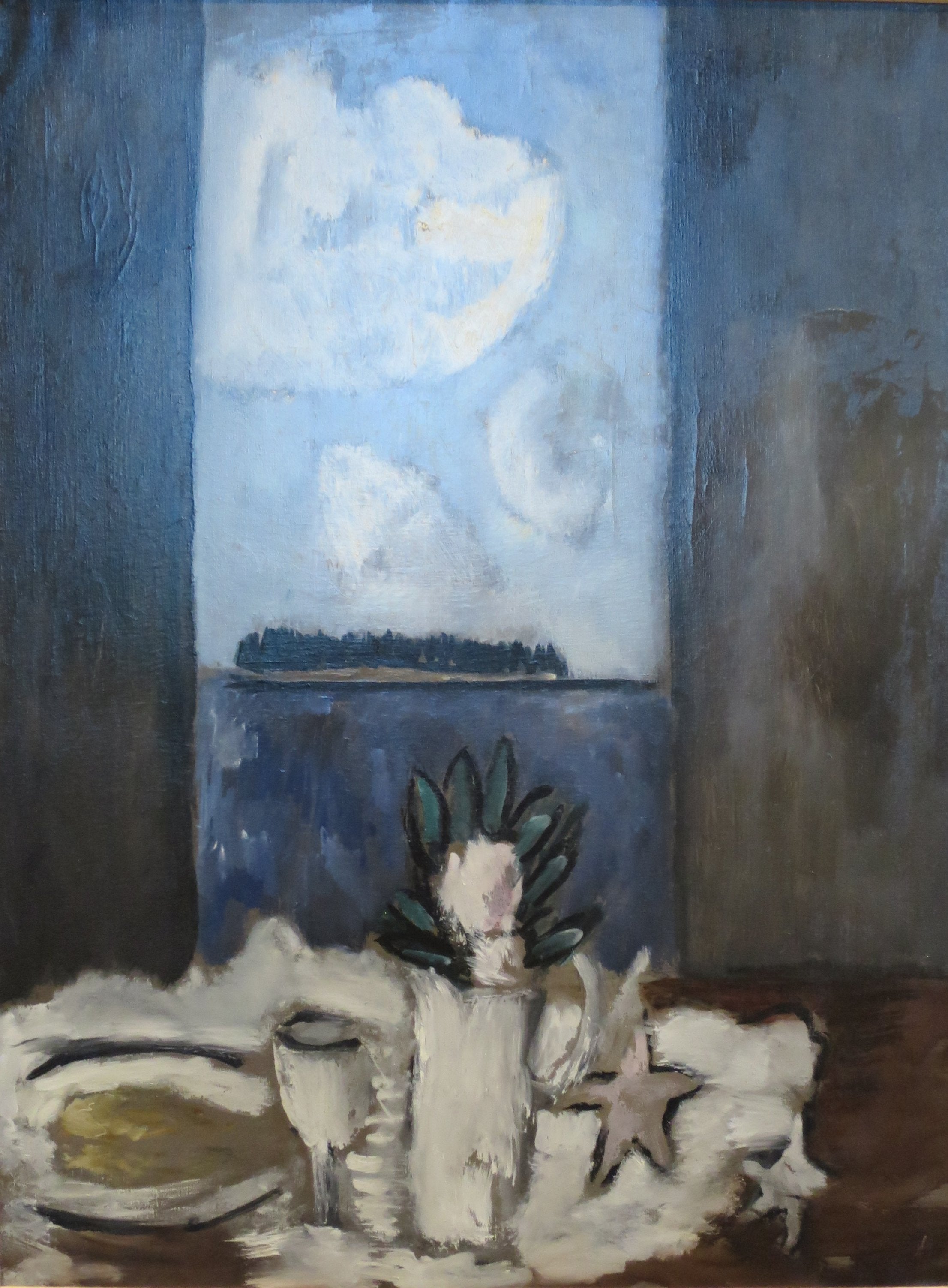 Fleur et étoile à la fenêtre - Marsden Hartley image 1 copie peinte à la main à l’huile