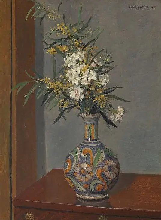 飾られた花瓶の白い花 - フェリックス・ヴァロトン

Source:
Fleurs blanches dans un vase décoré - Félix Vallotton