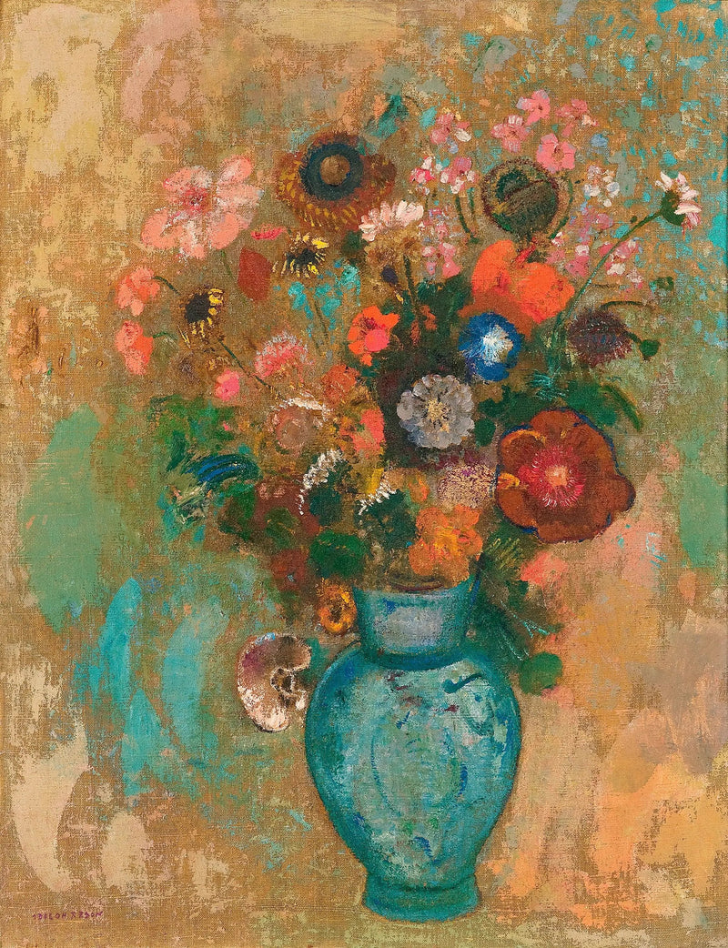 青い花瓶の花 - オディロン・ルドン