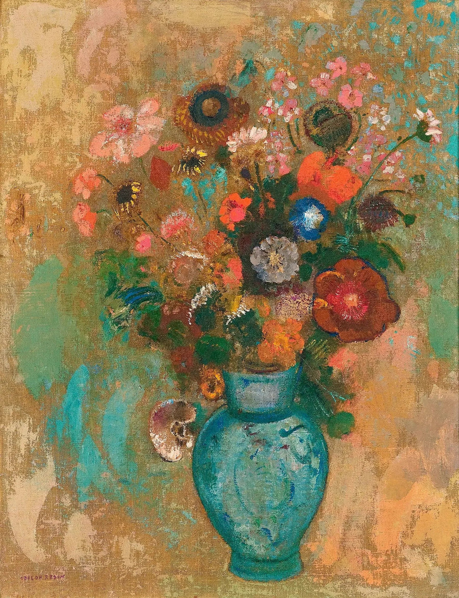 青い花瓶の花 - オディロン・ルドン