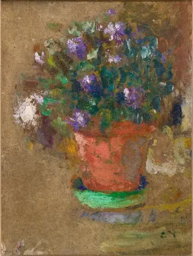 鉢植えの花 - エドゥアール・ヴィヤール