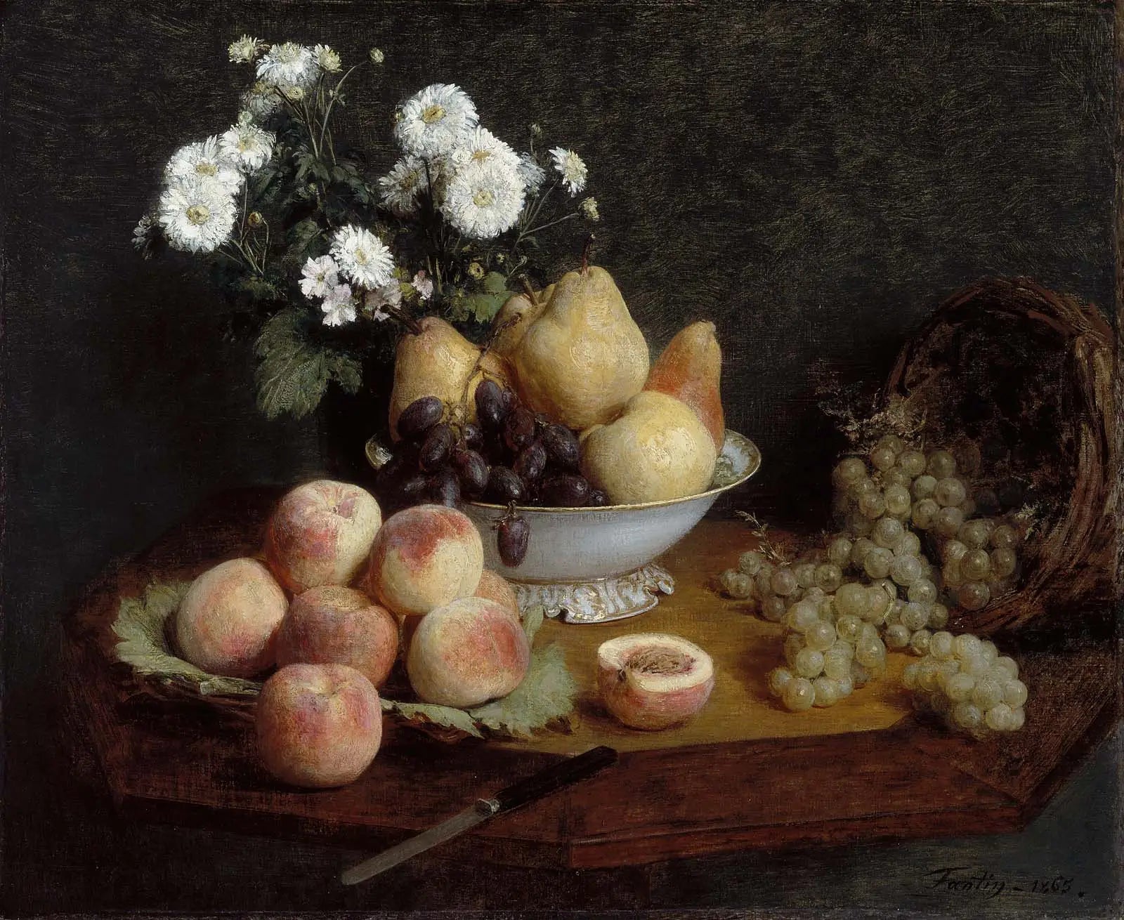 Fleurs et fruits sur une table - Henri Fantin-Latour - Alpha Reproduction