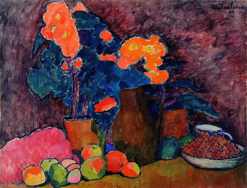 花、果物と水差し - アレクセイ・フォン・ジャウレンスキー

Source:
Fleurs, fruits et cruche - Alexej von Jawlensky