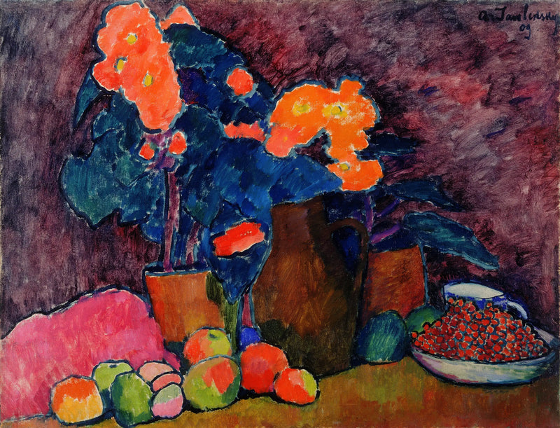 花、果物と水差し - アレクセイ・フォン・ジャウレンスキー

Source:
Fleurs, fruits et cruche - Alexej von Jawlensky