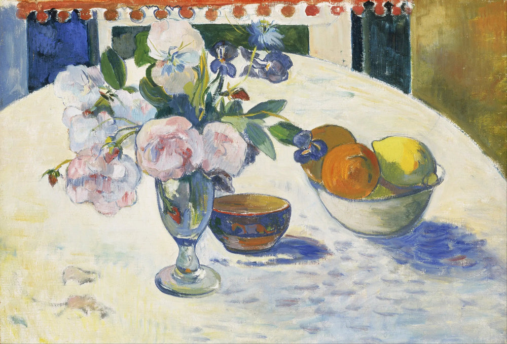 Fleurs. Iris bleu, oranges et citron - Paul Gauguin image 1 reproduction artisanale de tableau