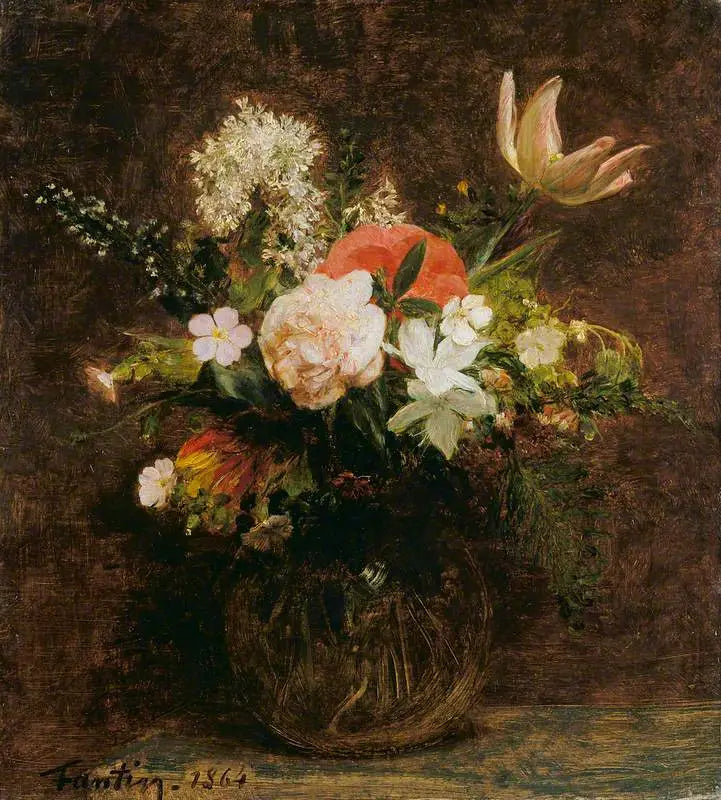 花：チューリップ、アザレア、バラ - アンリ・ファンタン＝ラトゥール

Source:
Fleurs : Tulipes, Azalées et Roses - Henri Fantin-Latour