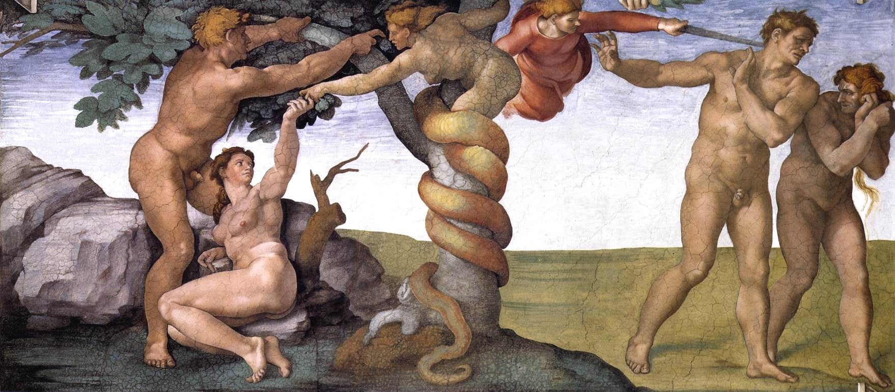 La Chute de l’homme et l’Expulsion du paradis terrestre - Michel-Ange