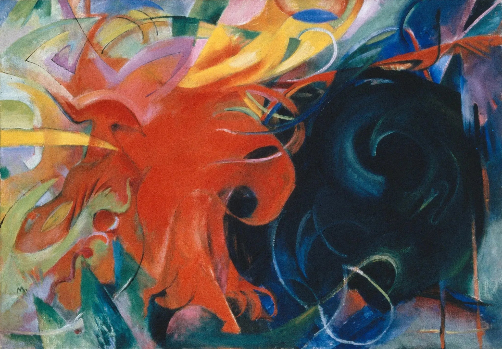 Formes combattantes - Franz Marc image 1 copie de tableau peinte à la main